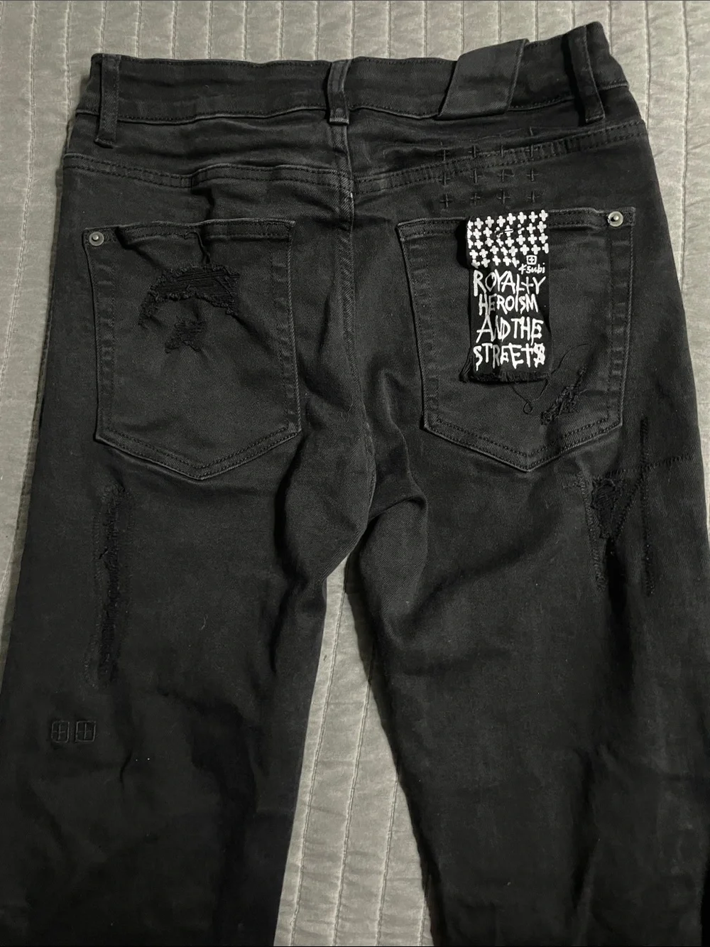 Men’s Ksubi Black Distressed Slim Jeans